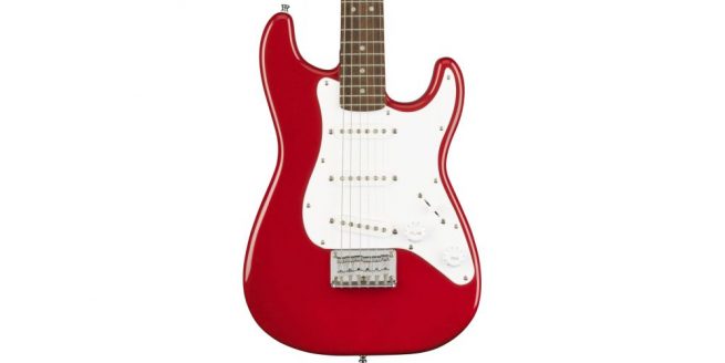 Imagen de la guitarra eléctrica pequeña de Fender.